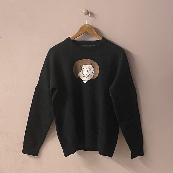 Daylight Curfew Collector Black Adult Swim Rick & Morty Knit Sweater Sz XL NWOT - Picture 9 of 13